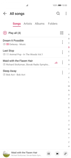 Press the song title at the bottom of the screen. Press the song title at the bottom of the screen.