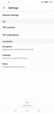 Press the required email account. Press the required email account.