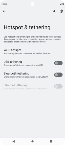 Press Wi-Fi hotspot. Press Wi-Fi hotspot.