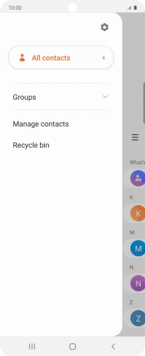 Press Manage contacts. Press Manage contacts.