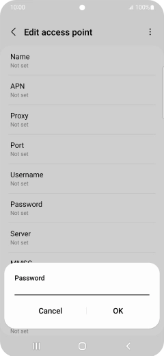 Key in secure and press OK. Key in secure and press OK.