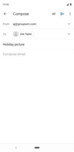 Press the text input field and write the text for your email. Press the text input field and write the text for your email.