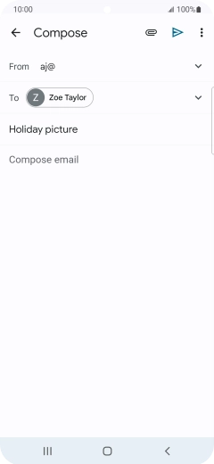 Press the text input field and write the text for your email. Press the text input field and write the text for your email.