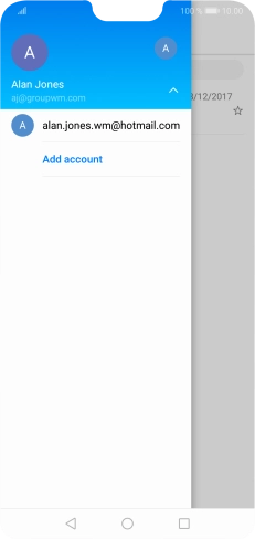 Press the required email account. Press the required email account.