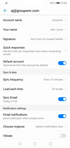 Press Account name and key in the required name. Press Account name and key in the required name.