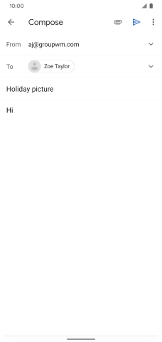 Press the attachment icon. Press the attachment icon.