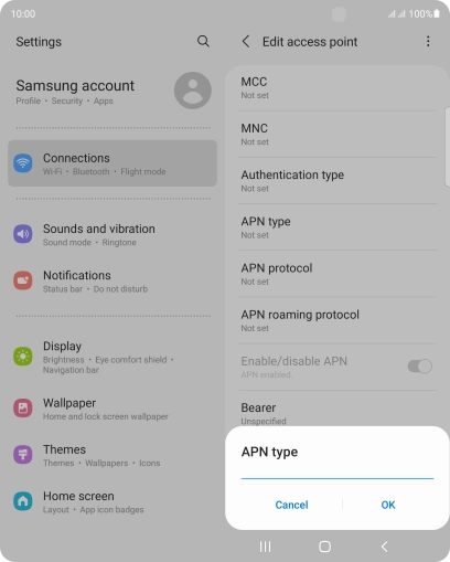 Key in default and press OK. Key in default and press OK.