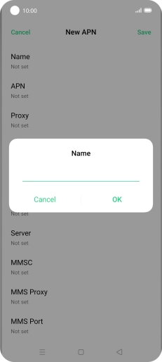 Key in EE Internet and press OK. Key in EE Internet and press OK.