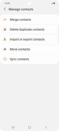 Press Import or export contacts. Press Import or export contacts.