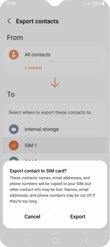 Press Export. Press Export.