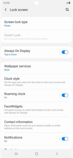 Press Screen lock type. Press Screen lock type.