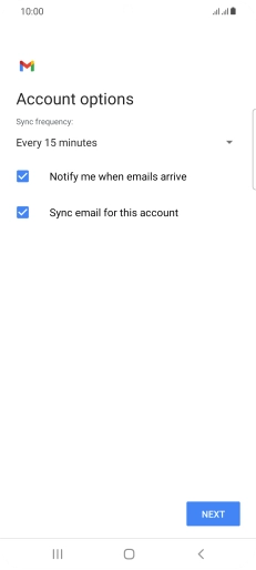 If this screen is displayed, you email account has been recognised and set up automatically. Follow the instructions on the screen to key in more information and finish setting up your phone. If this screen is displayed, you email account has been recognised and set up automatically. Follow the instructions on the screen to key in more information and finish setting up your phone.