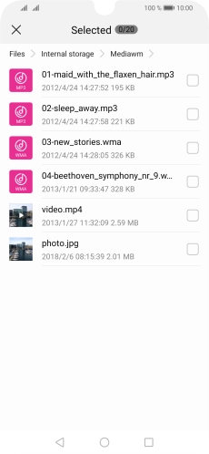 Press the required file. Press the required file.