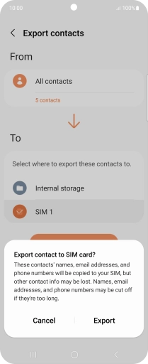Press Export. Press Export.