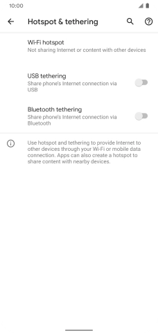 Press Wi-Fi hotspot. Press Wi-Fi hotspot.