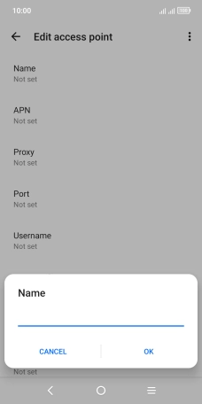 Key in EE Internet and press OK. Key in EE Internet and press OK.
