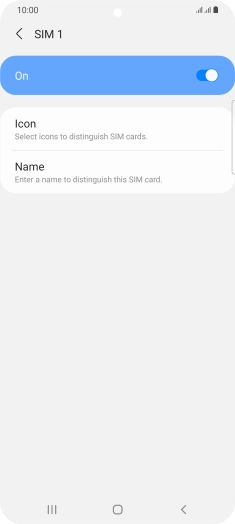 Press the indicator to turn use of the SIM on or off. Press the indicator to turn use of the SIM on or off.