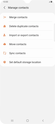 Press Import or export contacts. Press Import or export contacts.