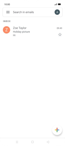Press the email account icon. Press the email account icon.