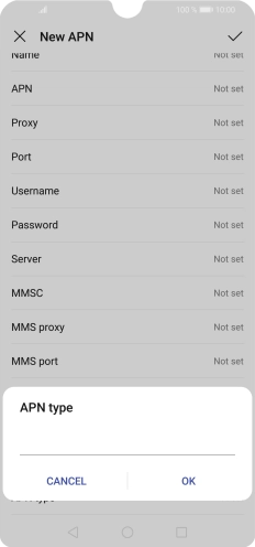 Key in default and press OK. Key in default and press OK.