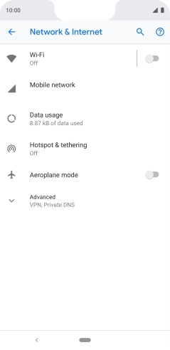 Press Mobile network. Press Mobile network.