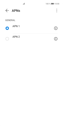 Press the field next to the required data connection to activate it. Press the field next to the required data connection to activate it.