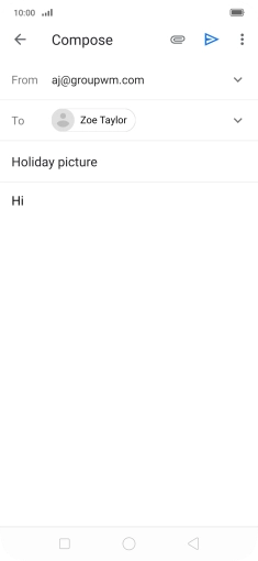 Press the attachment icon. Press the attachment icon.