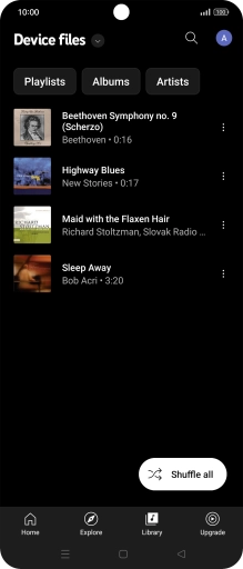 Press the required audio file. Press the required audio file.