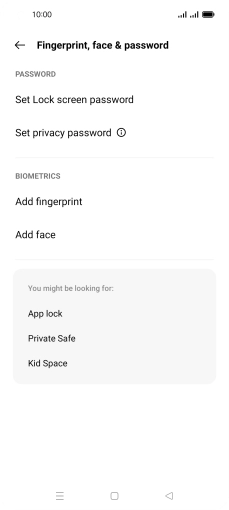 Press Add fingerprint. Press Add fingerprint.