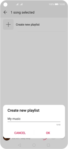 Key in a name for the playlist and press OK. Key in a name for the playlist and press OK.