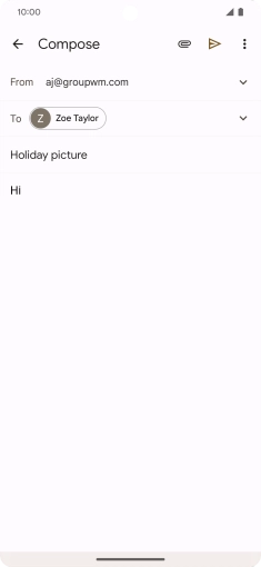 Press the attachment icon. Press the attachment icon.