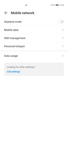 Press Mobile data. Press Mobile data.