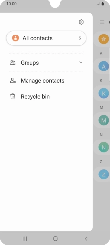 Press Manage contacts. Press Manage contacts.