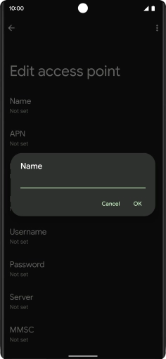 Key in EE Internet and press OK. Key in EE Internet and press OK.
