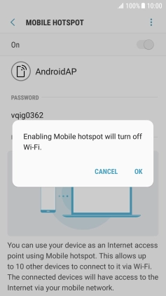 If Wi-Fi is turned on, press OK.