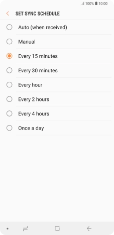 Press the required setting. Press the required setting.