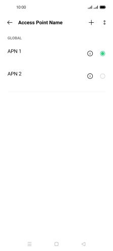 Press the field next to the data connection to activate it. Press the field next to the data connection to activate it.
