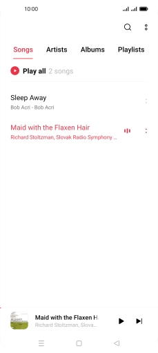 Press the song title at the bottom of the screen. Press the song title at the bottom of the screen.