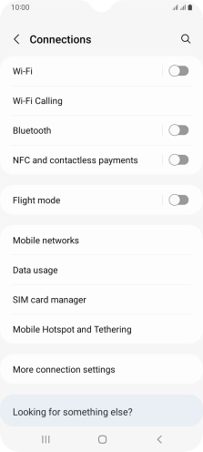 Press Mobile Hotspot and Tethering. Press Mobile Hotspot and Tethering.