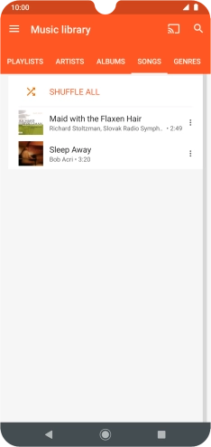 Press the required audio file. Press the required audio file.