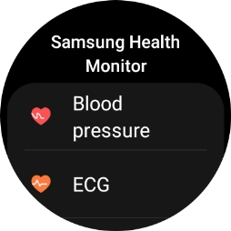 Press Blood pressure and follow the instructions on the screen to measure your blood pressure. Press Blood pressure and follow the instructions on the screen to measure your blood pressure.