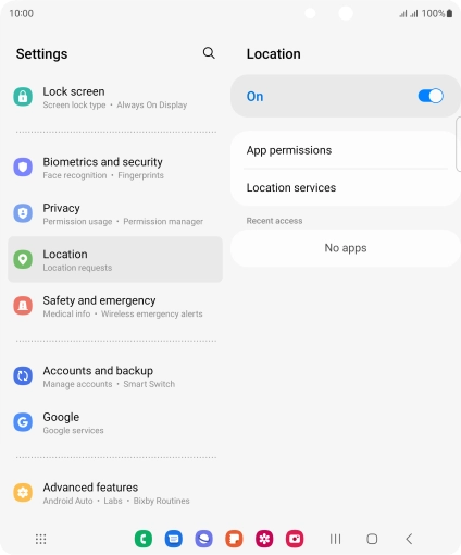 Press App permissions. Press App permissions.