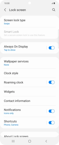 Press Screen lock type. Press Screen lock type.