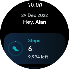 Slide your finger upwards on the screen to see how far you are from completing your daily activity goals. Slide your finger upwards on the screen to see how far you are from completing your daily activity goals.