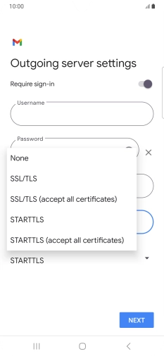 Press SSL/TLS. Press SSL/TLS.