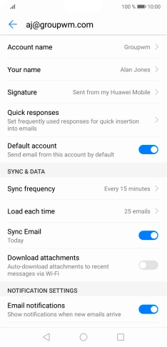 Press Account name and key in the required name. Press Account name and key in the required name.