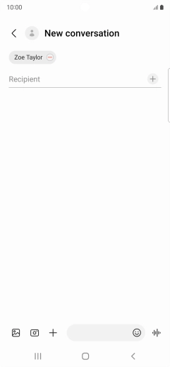 Press the text input field and write the text for your MMS. Press the text input field and write the text for your MMS.