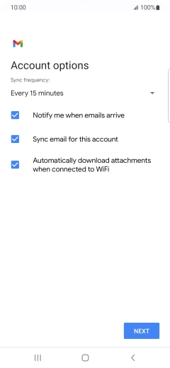 If this screen is displayed, you email account has been recognised and set up automatically. Follow the instructions on the screen to key in more information and finish setting up your phone. If this screen is displayed, you email account has been recognised and set up automatically. Follow the instructions on the screen to key in more information and finish setting up your phone.