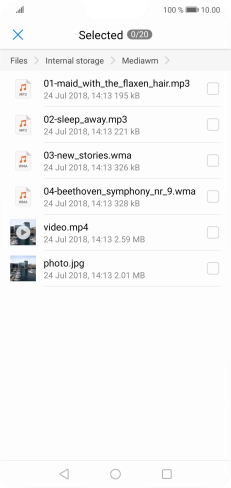 Press the required file. Press the required file.