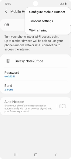 Press Configure Mobile Hotspot. Press Configure Mobile Hotspot.